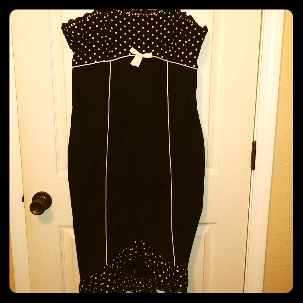 Black and Polka Dot Pinup Dress